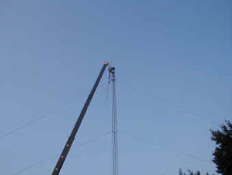 Picture of Hoisting the VHF Antennas